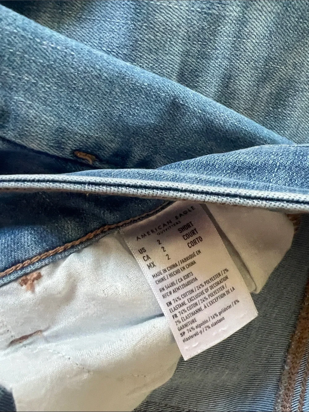 American Eagle Outfitters Light Blue & Medium Blue Distressed jeggings